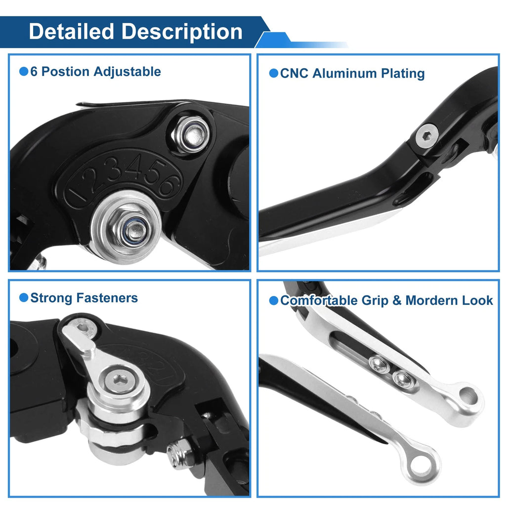 Short Long Brake Clutch Levers for Honda Rebel CMX 500 300 (2017–2023) Black Silver