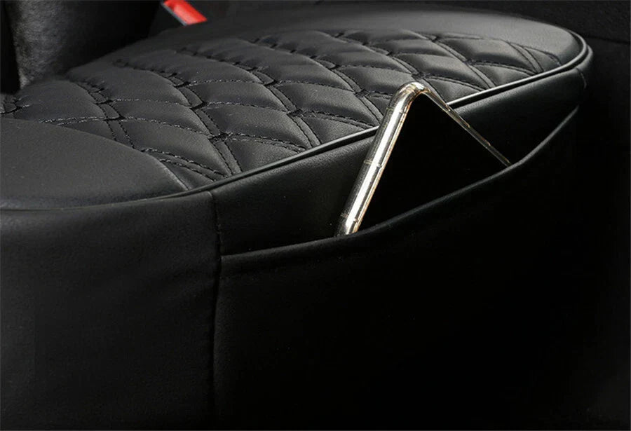 Front Seat Cover Cushion for Universal Car - Breathable PU Leather Black (N/A)