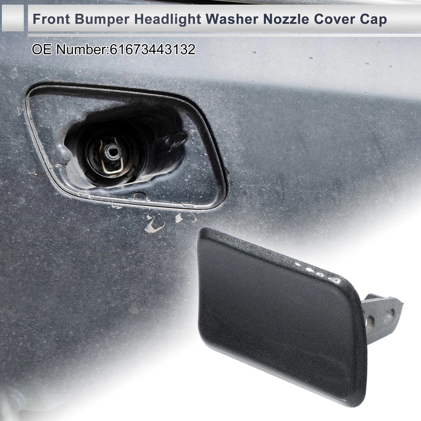 Bumper Headlight Washer Nozzle Cover Cap for BMW X3 (2011–2017) Grey