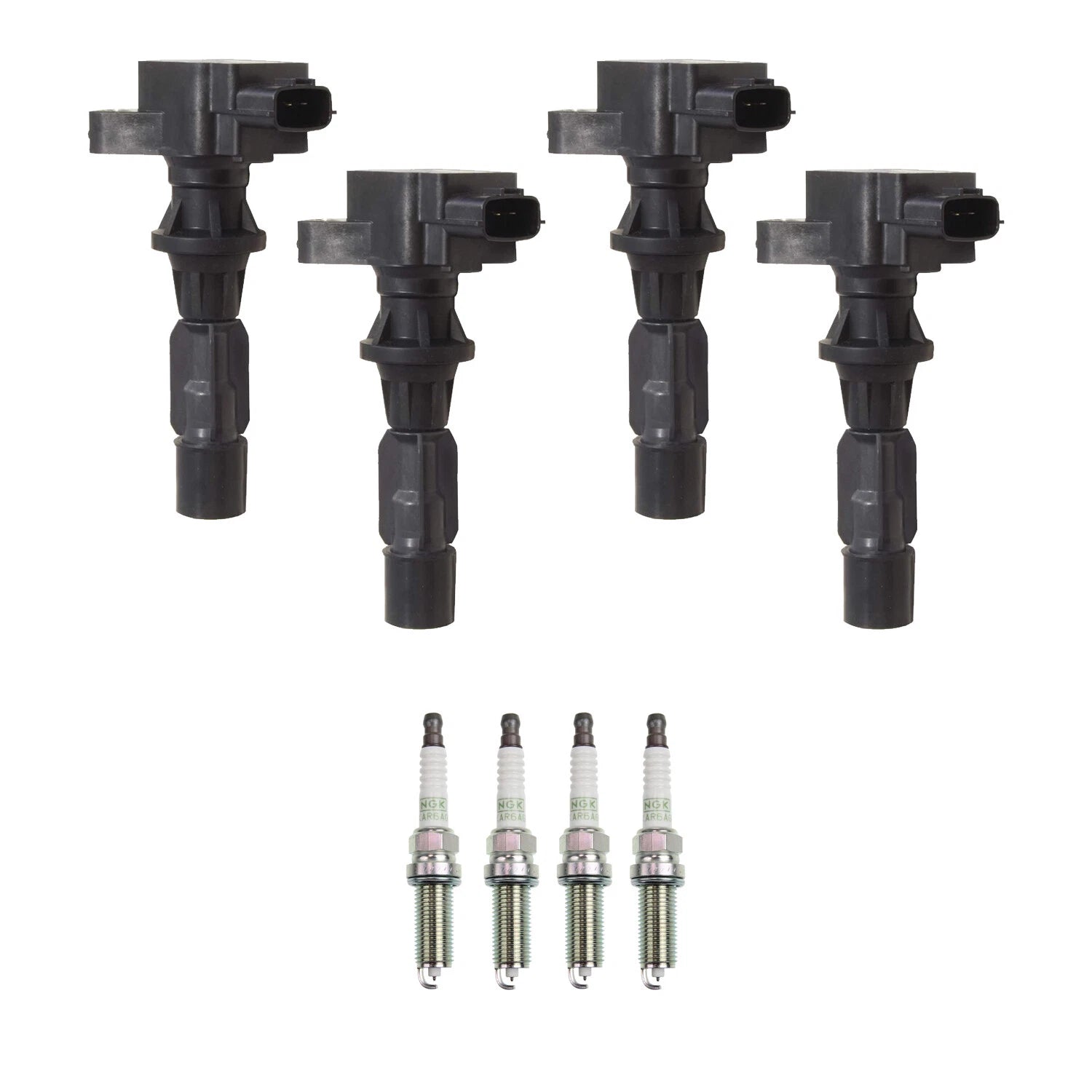 Set of 4 Ignition Coils & NGK Platinum Spark Plugs for Mazda 3 (2010–2013)