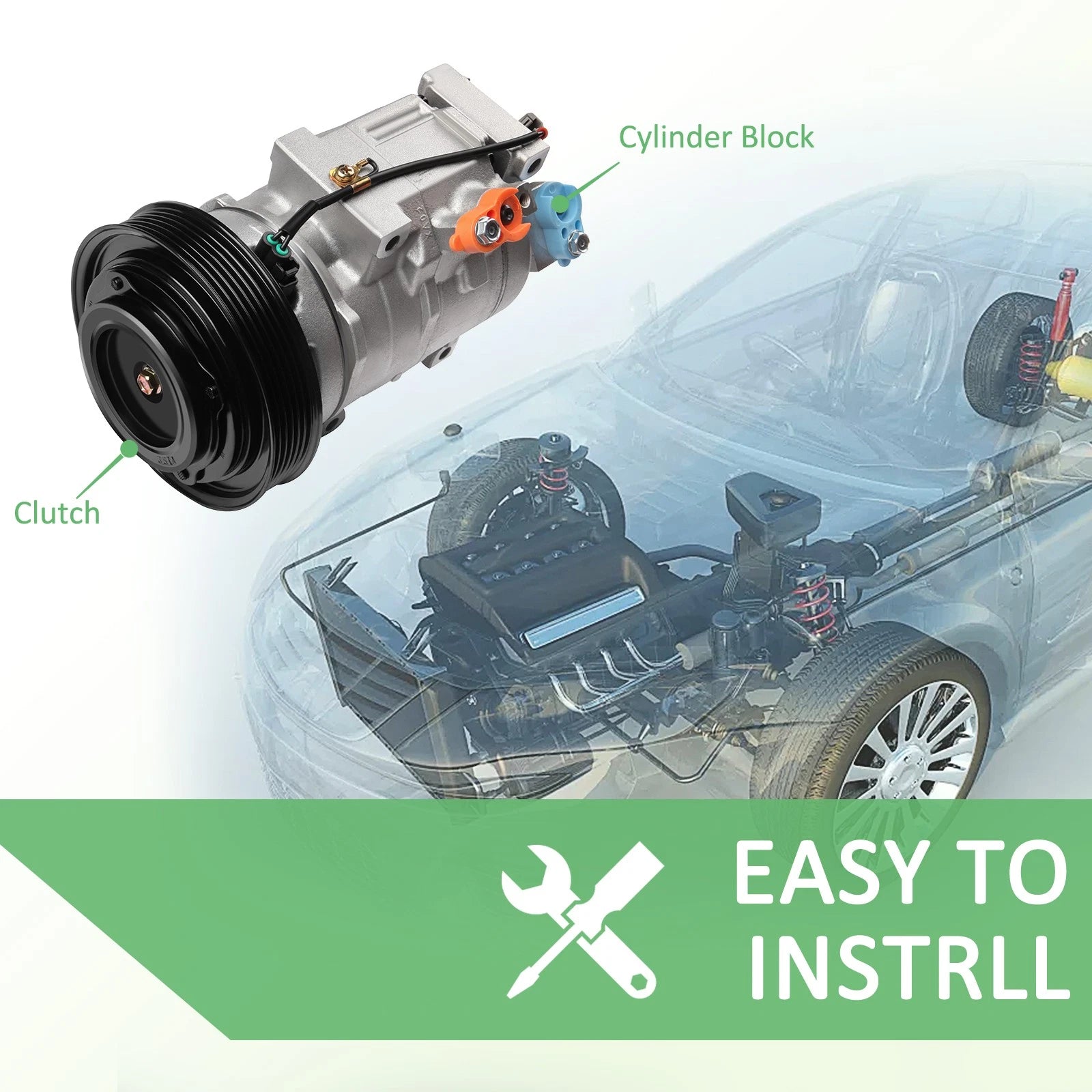 A/C Compressor for Acura MDX ZDX Honda Odyssey Pilot Ridgeline (2010–2013)