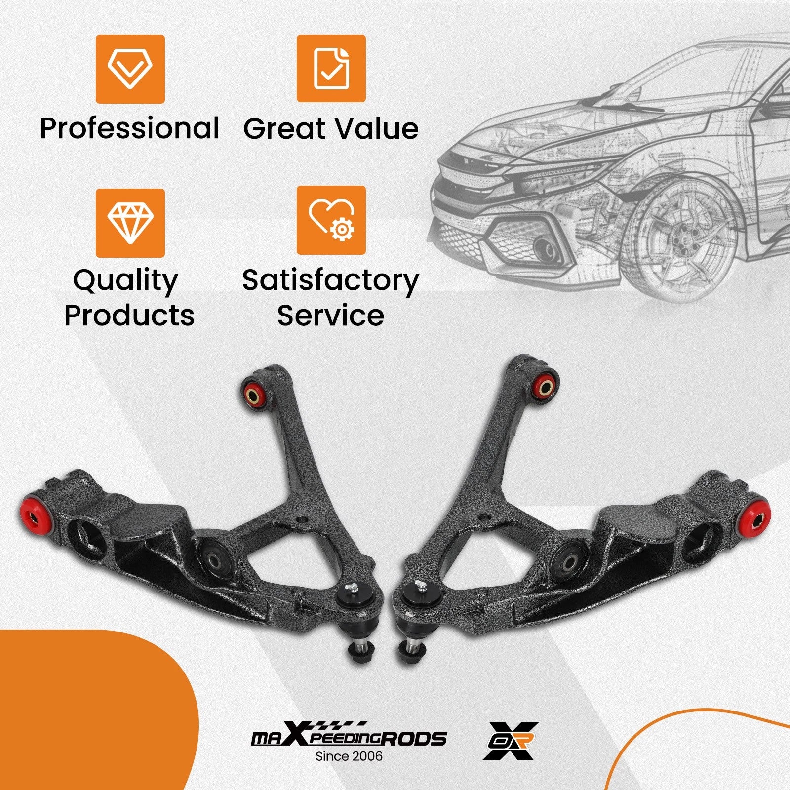 Front Lower Control Arms for Chevy Silverado 1500 Tahoe Express 2500 (1999–2006)