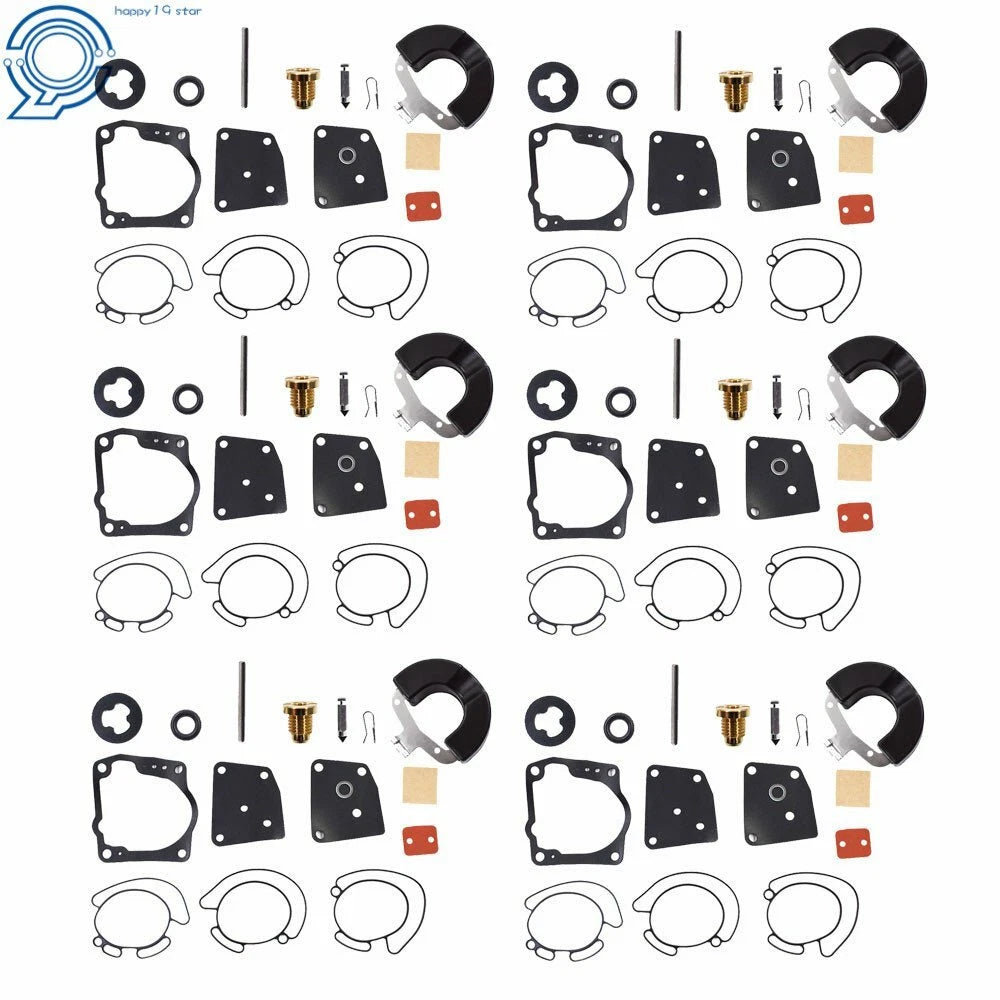 6x Carburetor Kits for Johnson Evinrude V4 (Various Years)
