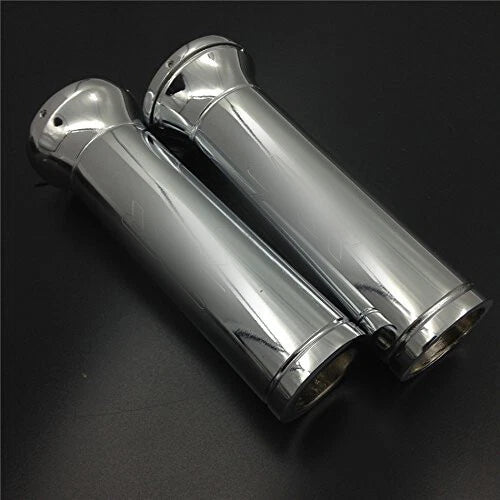 Chrome Hand Grips for Kawasaki EX ZR ZRX ZX ZXR ZZR Ninja (7/8" 22mm)