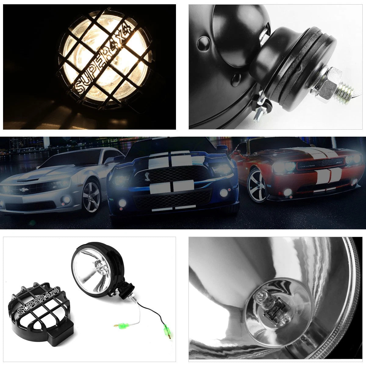 6" Clear Lens Fog Light for Universal Offroad 4X4 (No Specific Years)