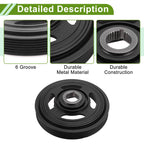 Harmonic Balancer Crankshaft Pulley for Honda Accord (2008–2012) Black