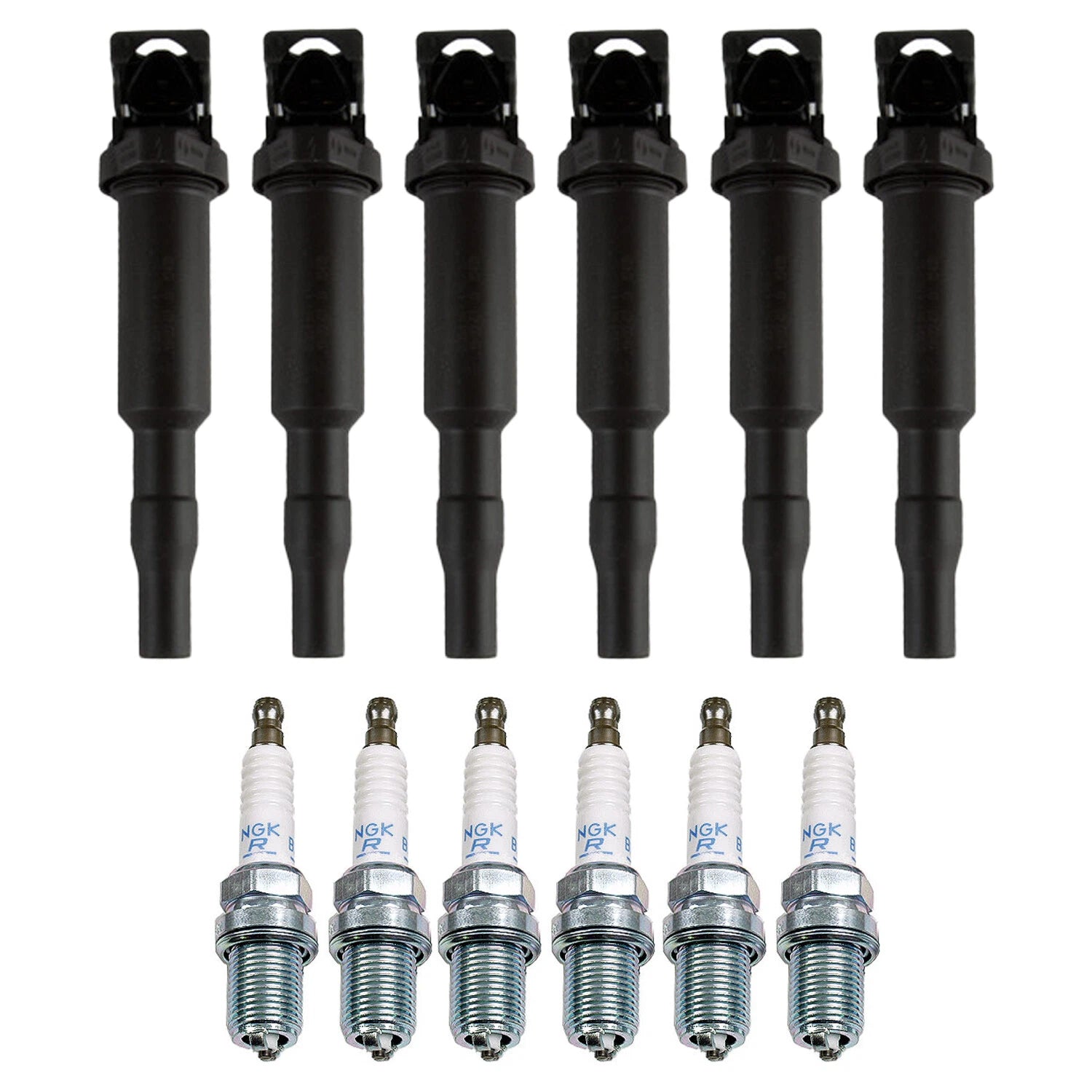 Set of 6 Ignition Coils & Spark Plugs for BMW E53 X5 3.0 L6 (2006)