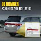 Right Side Rear Bumper Reflector Marker for Honda Odyssey (2014–2017) Red Lens