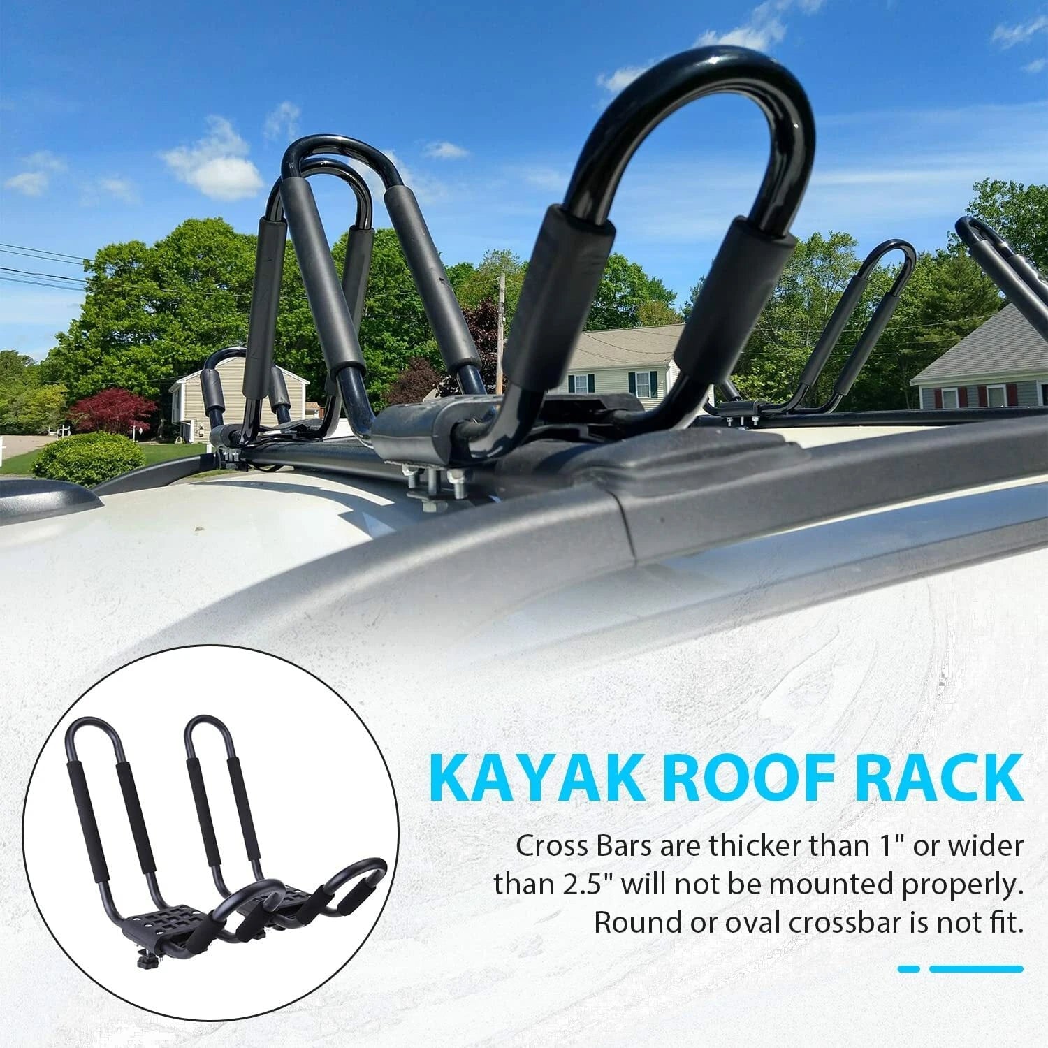 Set of 2 Kayak Roof Racks for SUV Truck Top Mount Carrier