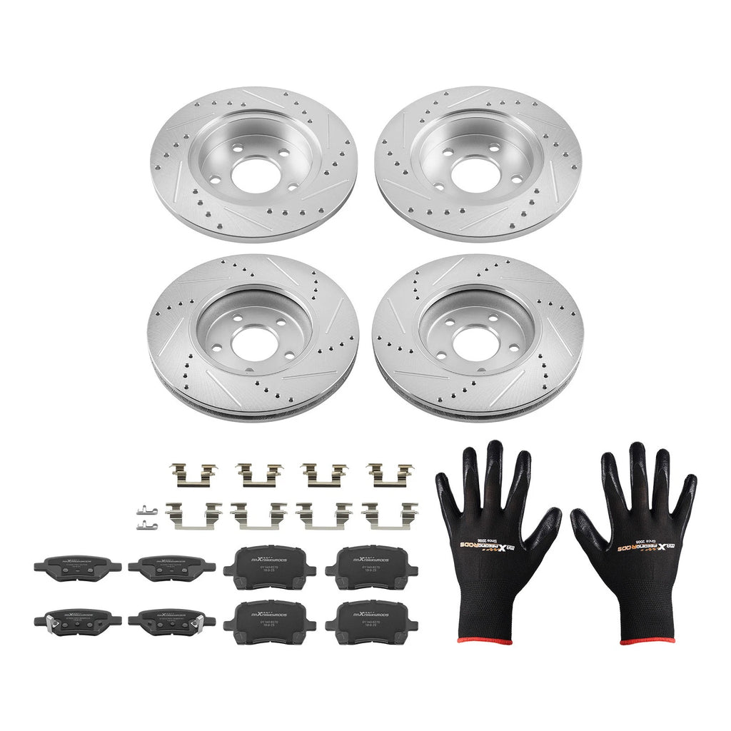 Brake Rotors + Brake Pads Kit for Pontiac G6 (2008–2010) P-1160 P-1033