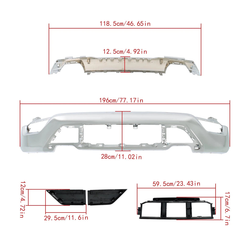 Set of 6 Chrome Front Bumpers for Ford F150 (2021–2023)