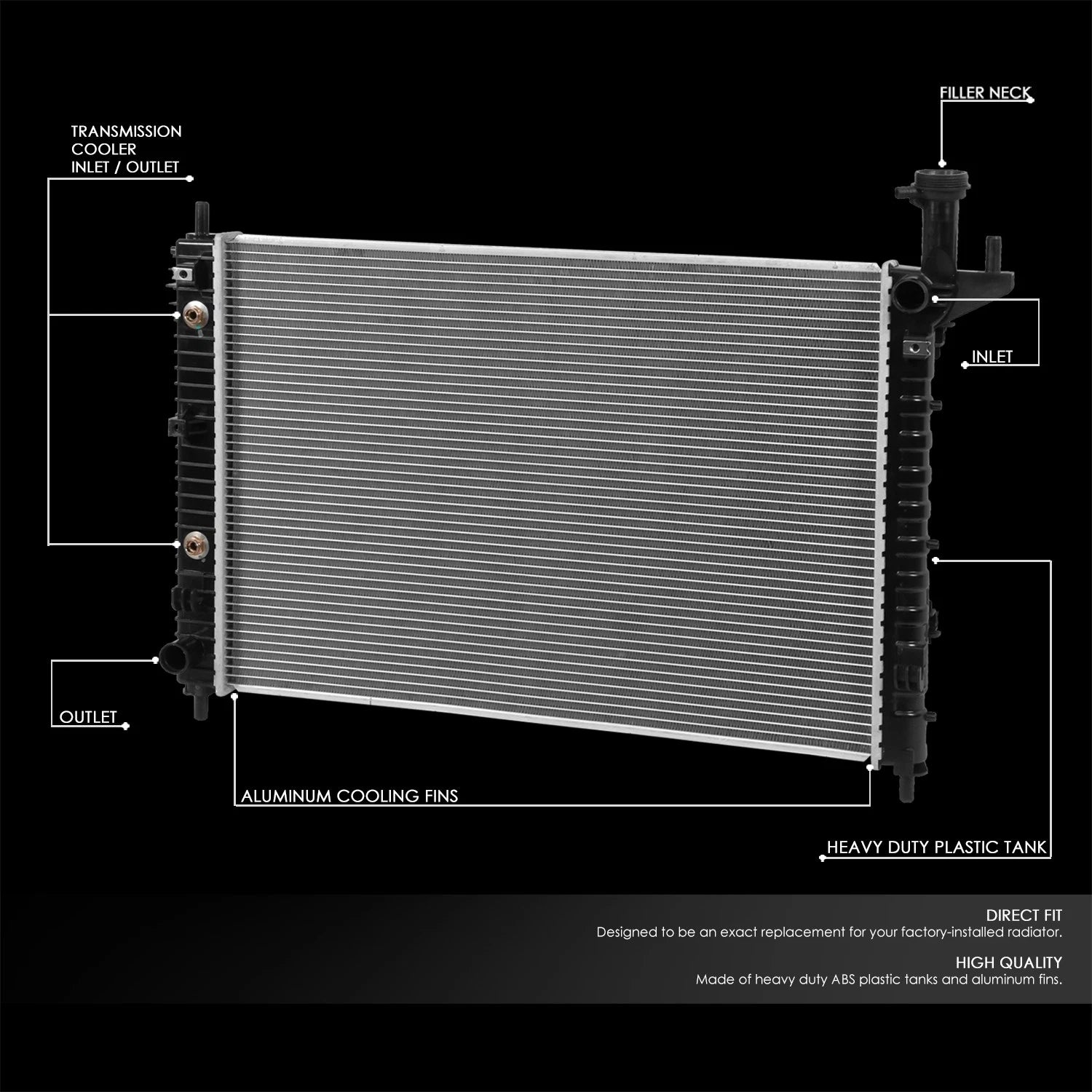 Aluminum Cooling Radiator for Chevy Traverse GMC Acadia 3.6L (2009–2017) DPI 13006