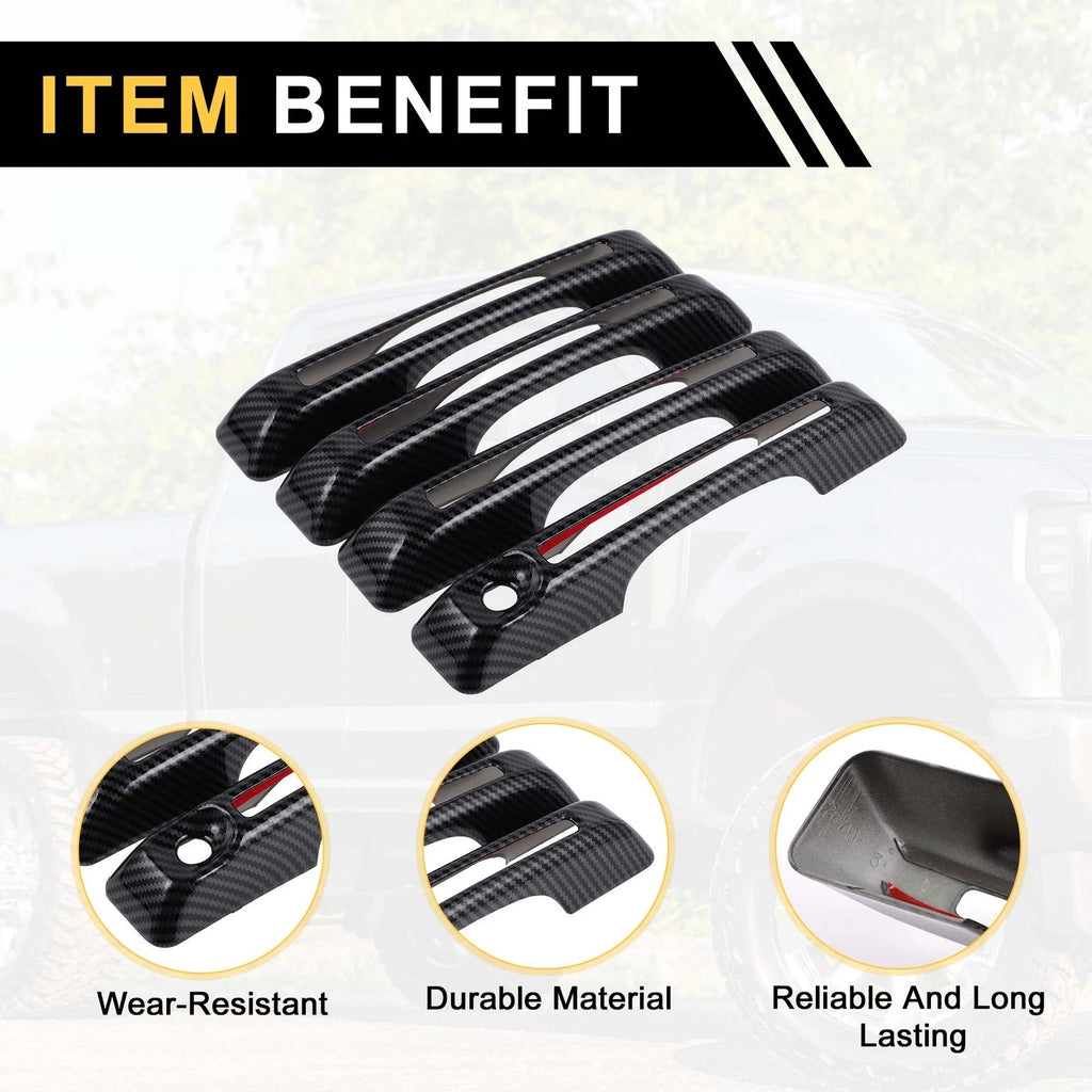 Set of 4 Exterior Door Handle Covers for Ford Maverick (2022–2023) Carbon Fiber