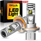 2X OXILAM H13 9008 LED Headlight Bulbs High Low Beam 80000LM 6500K for