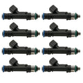 Set of 8 Fuel Injectors for Ford F-150, Mustang V8 (StdAsp, FLEX GAS)
