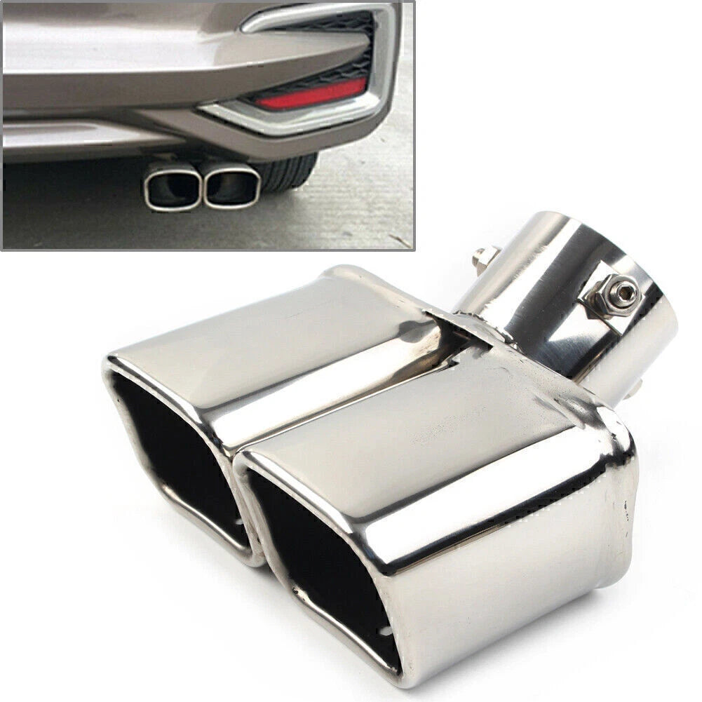 Dual Bent Exhaust Pipe Tail Muffler Tip for Universal Vehicles (2010–2023)