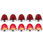 10pcs Chrome Red LED Side Marker Lights for Universal Fit