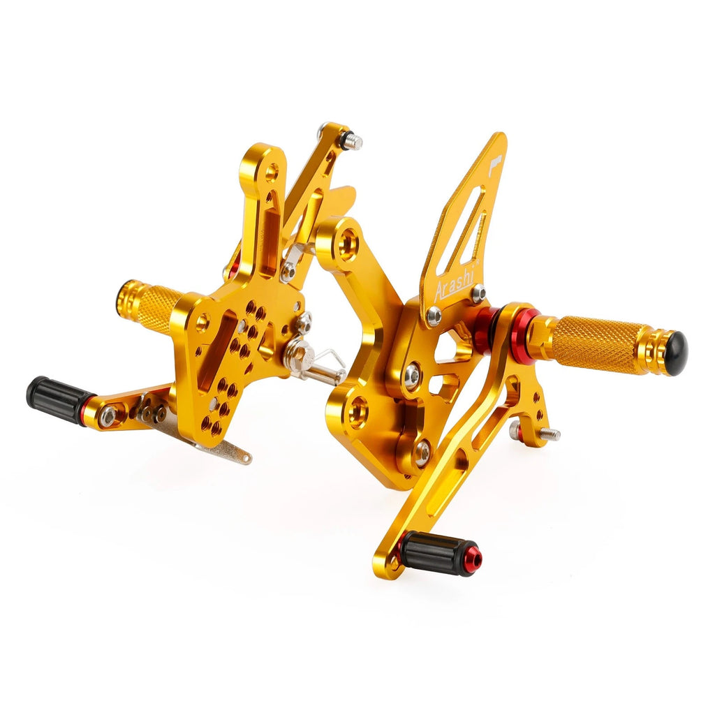 Adjustable Rearsets Foot Pegs for Kawasaki ZX4R ZX4RR (2022–2024) - Gold