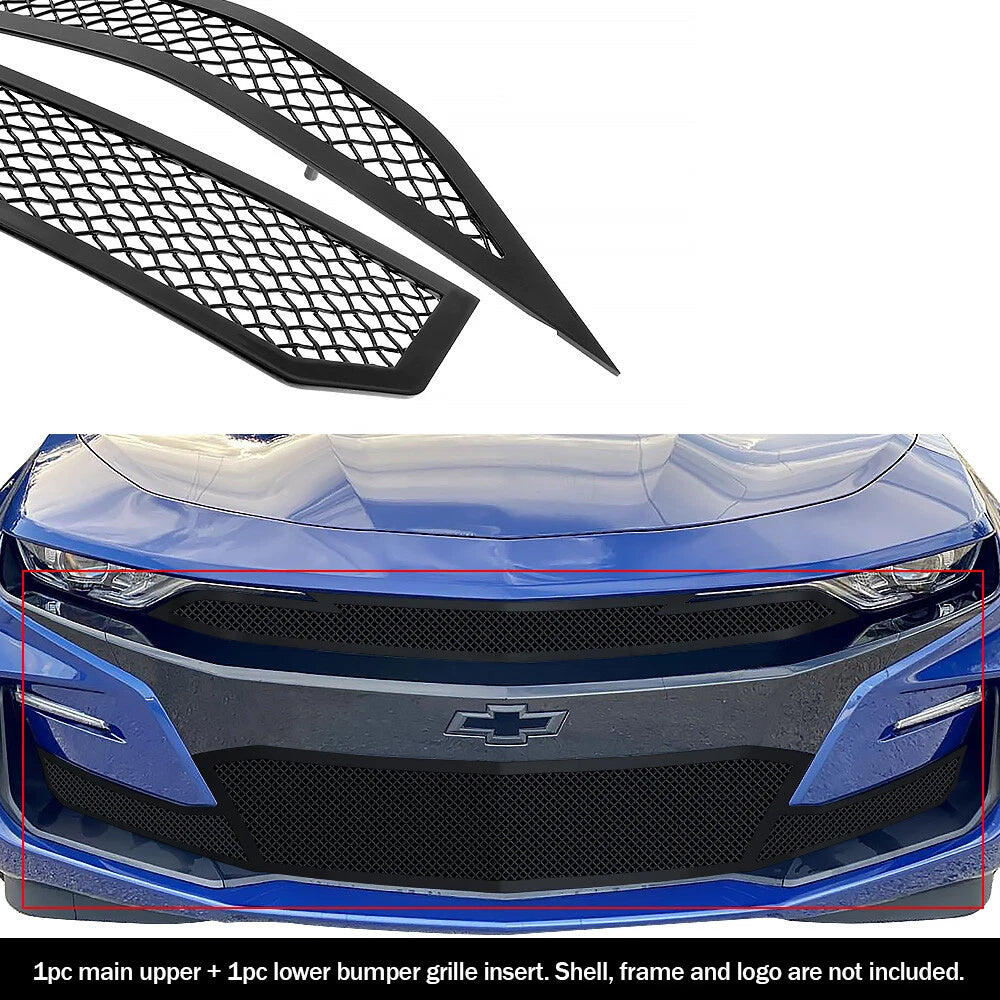 Stainless Black Mesh Grille Insert Combo for Chevy Camaro (2019–2024)