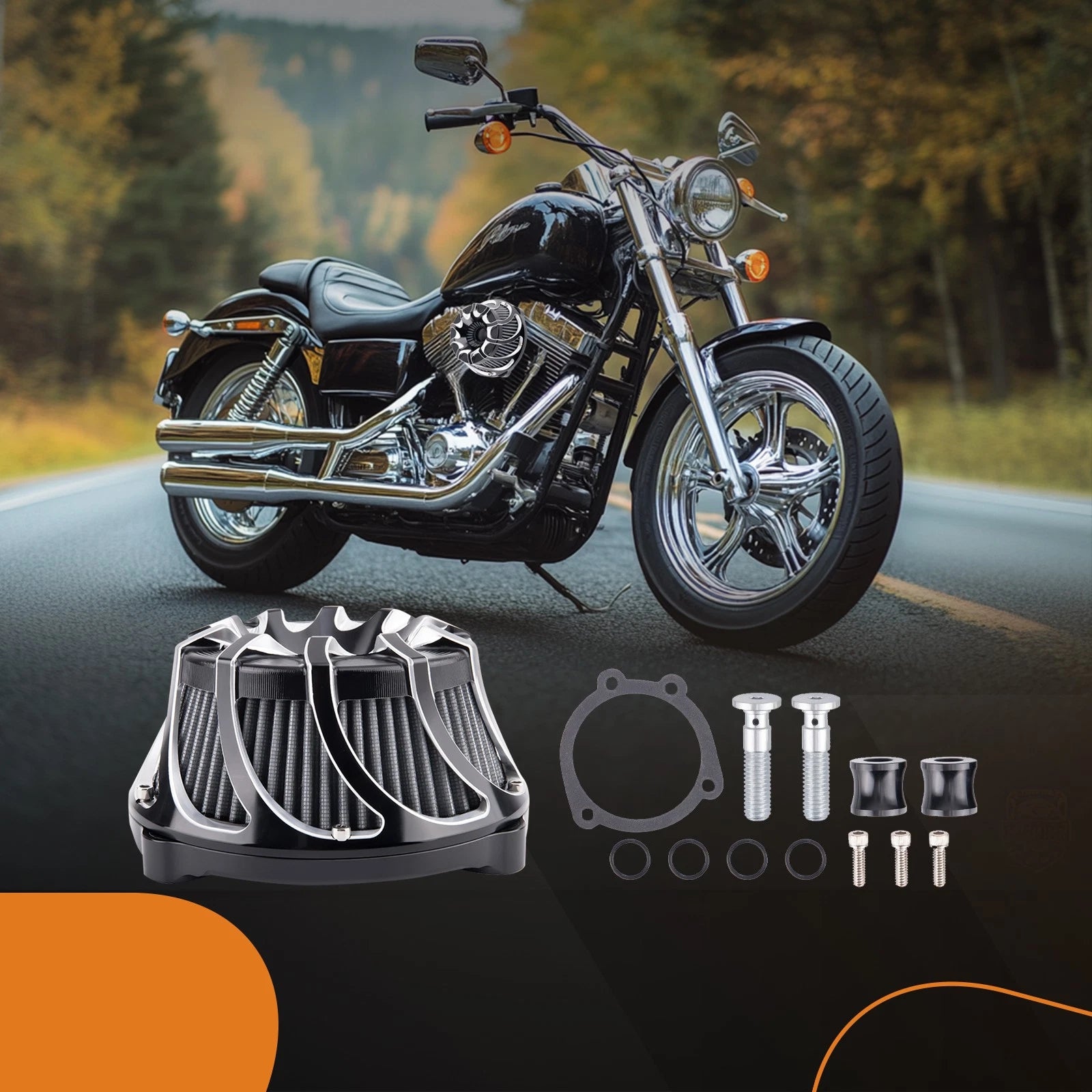 Air Filter Cleaner for Harley Touring Street Glide Road King Electra Tri (2014–2023)