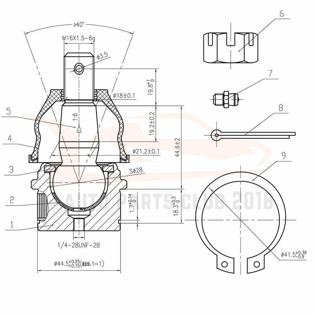 Set of 4 Front Upper Lower Ball Joints for Ford Ranger Mazda B2300 (1998–2011)