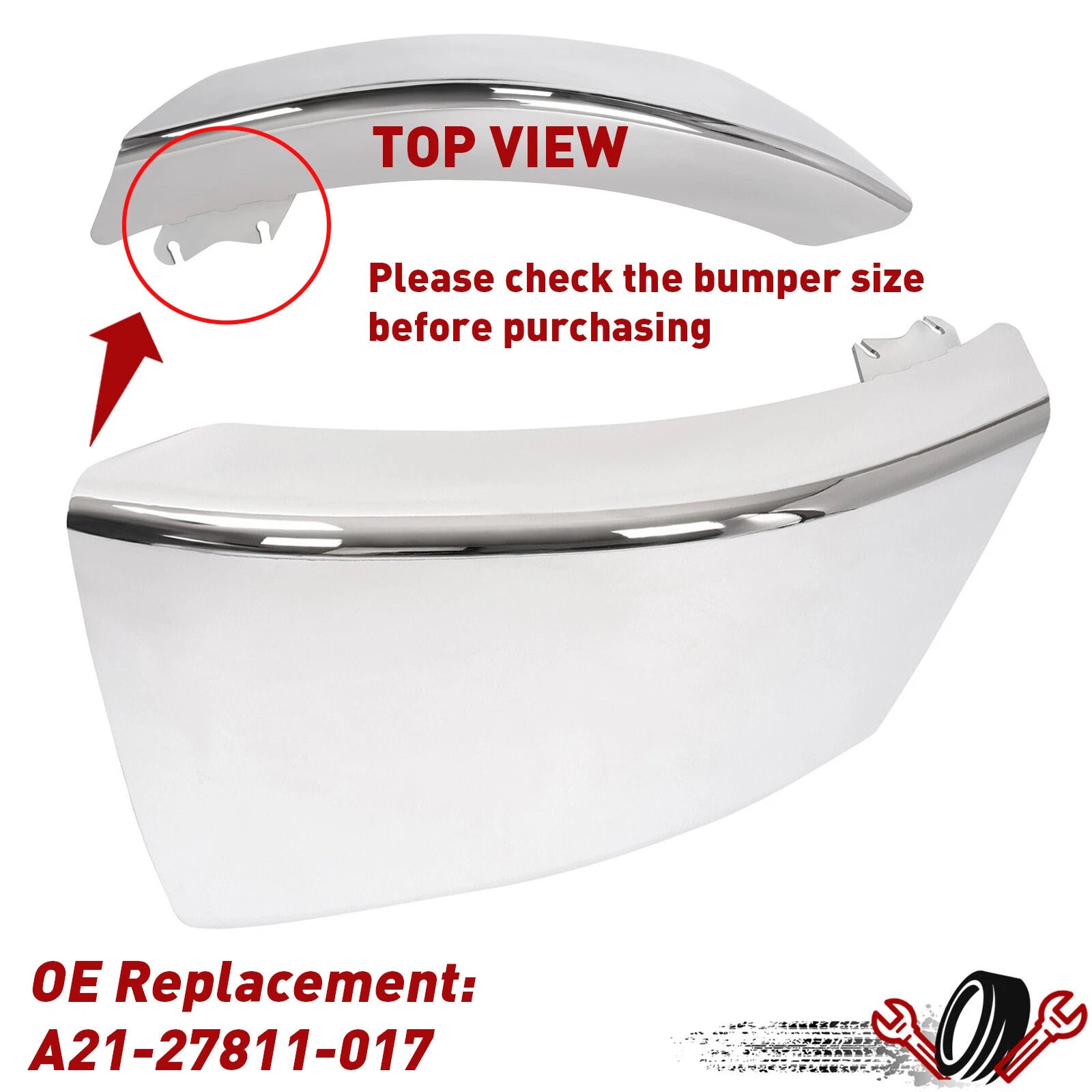 Chrome Bumper End Cap Cover for Freightliner M2 106 112 (2003–2021)