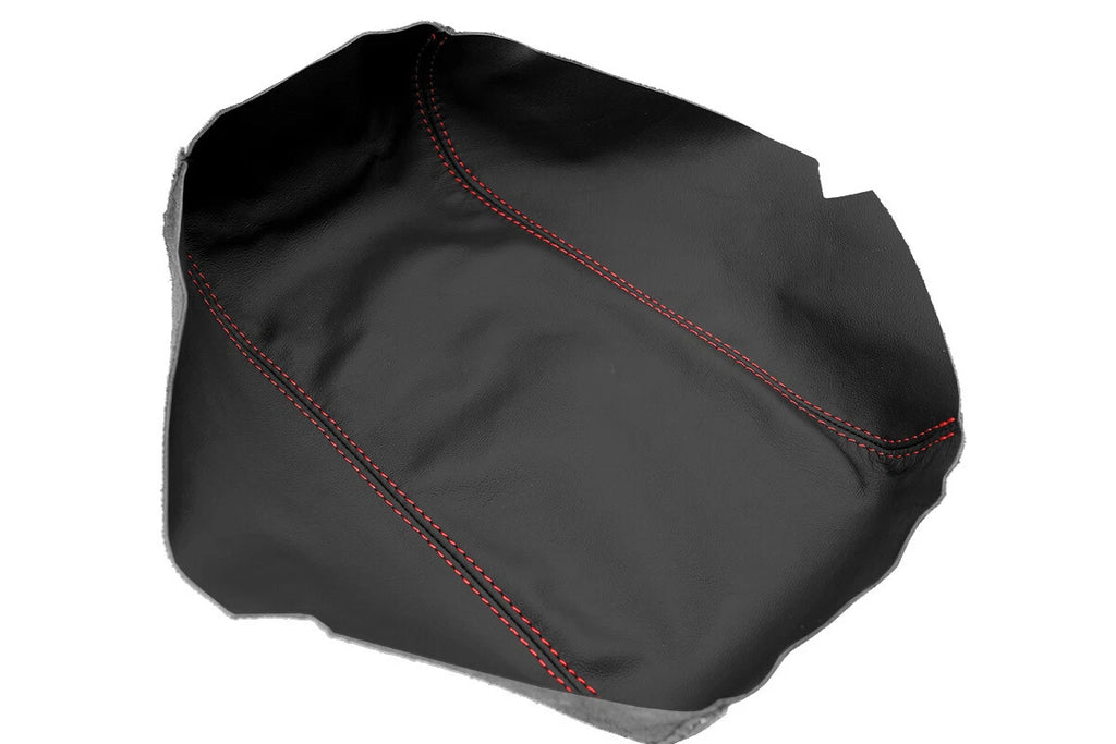 Leather Synthetic Console Armrest Cover for Ford Explorer (2011–2019) Red Stitch