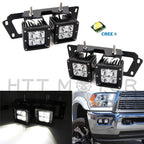 2X 80W CREE Dual LED Pods with Foglight Bracket for Dodge RAM 1500 2500 (2010–2023)