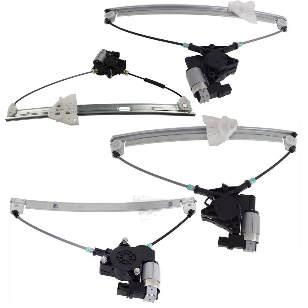 Set of 4 Window Regulators for Front & Rear (Driver Passenger Side)