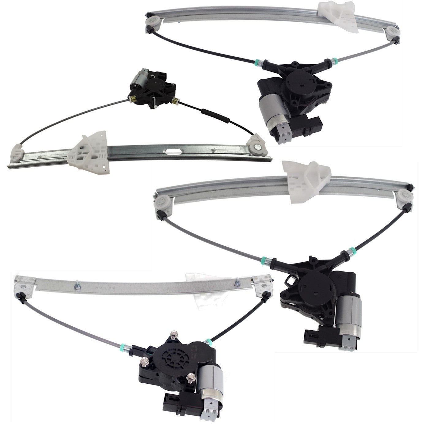 Set of 4 Window Regulators for Front & Rear (Driver Passenger Side)