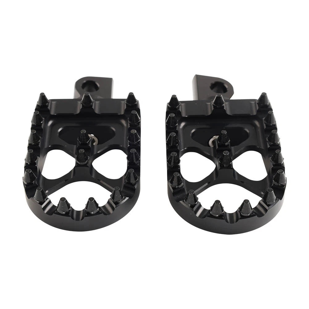 CNC Wide Fat Foot Pegs for Harley Dyna Sportster Fatboy (Fits 2000–2023)