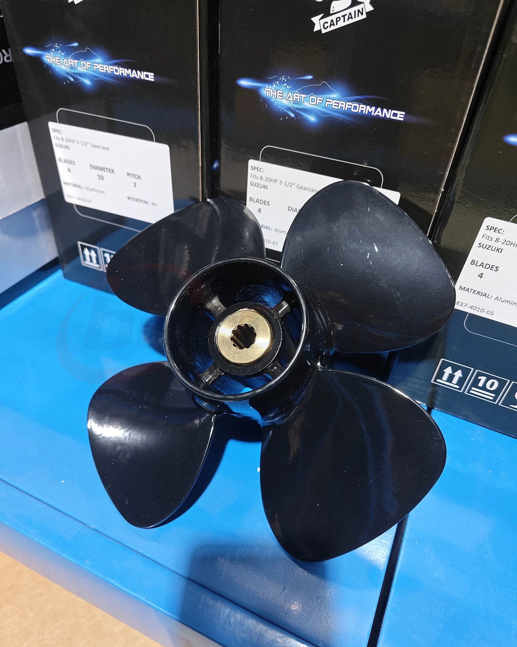 10" Aluminum Propeller for Suzuki 8-20HP Motor (4 Blades, 10 Tooth)