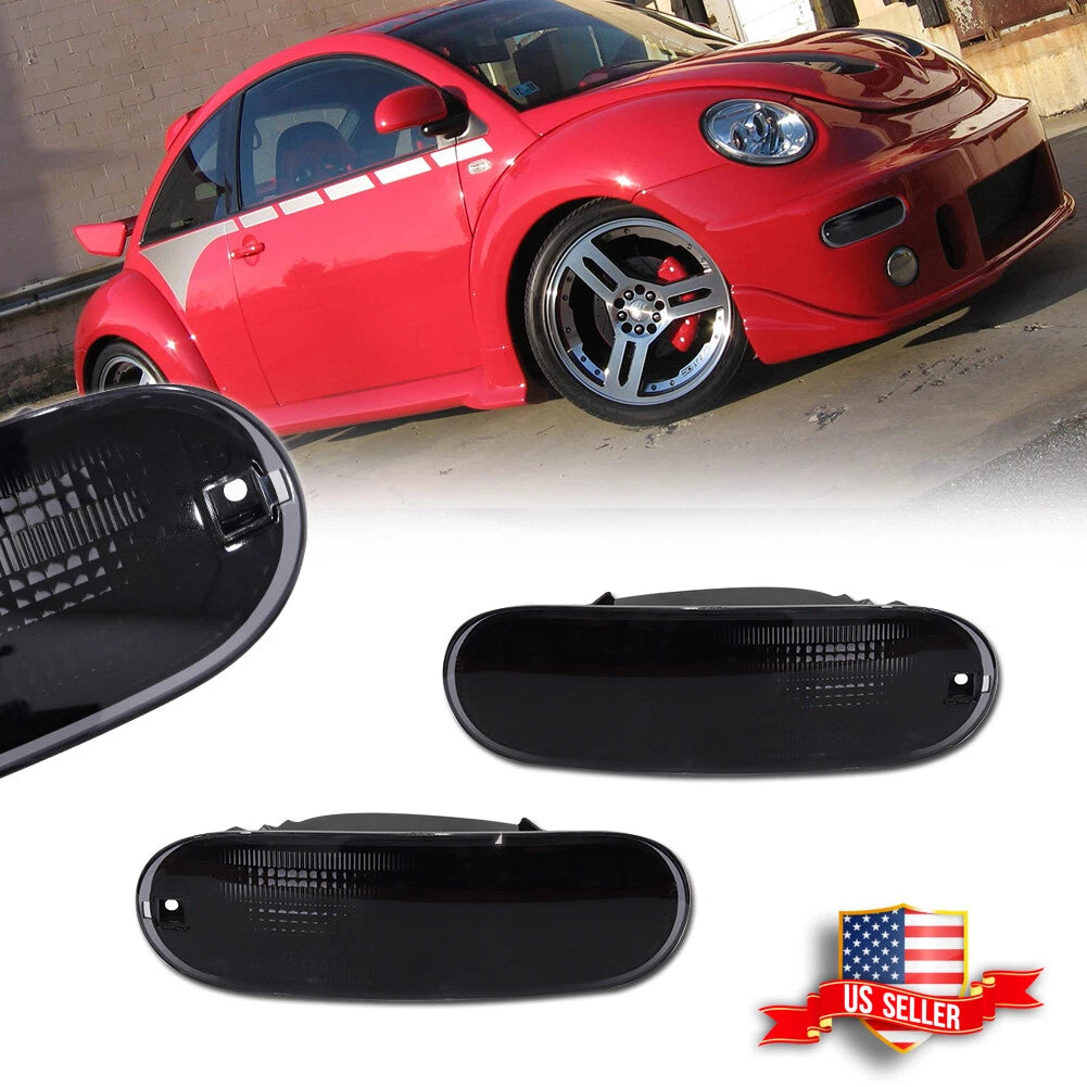 2X Smoke Front Side Marker Lights for VW Beetle (1998–2005)