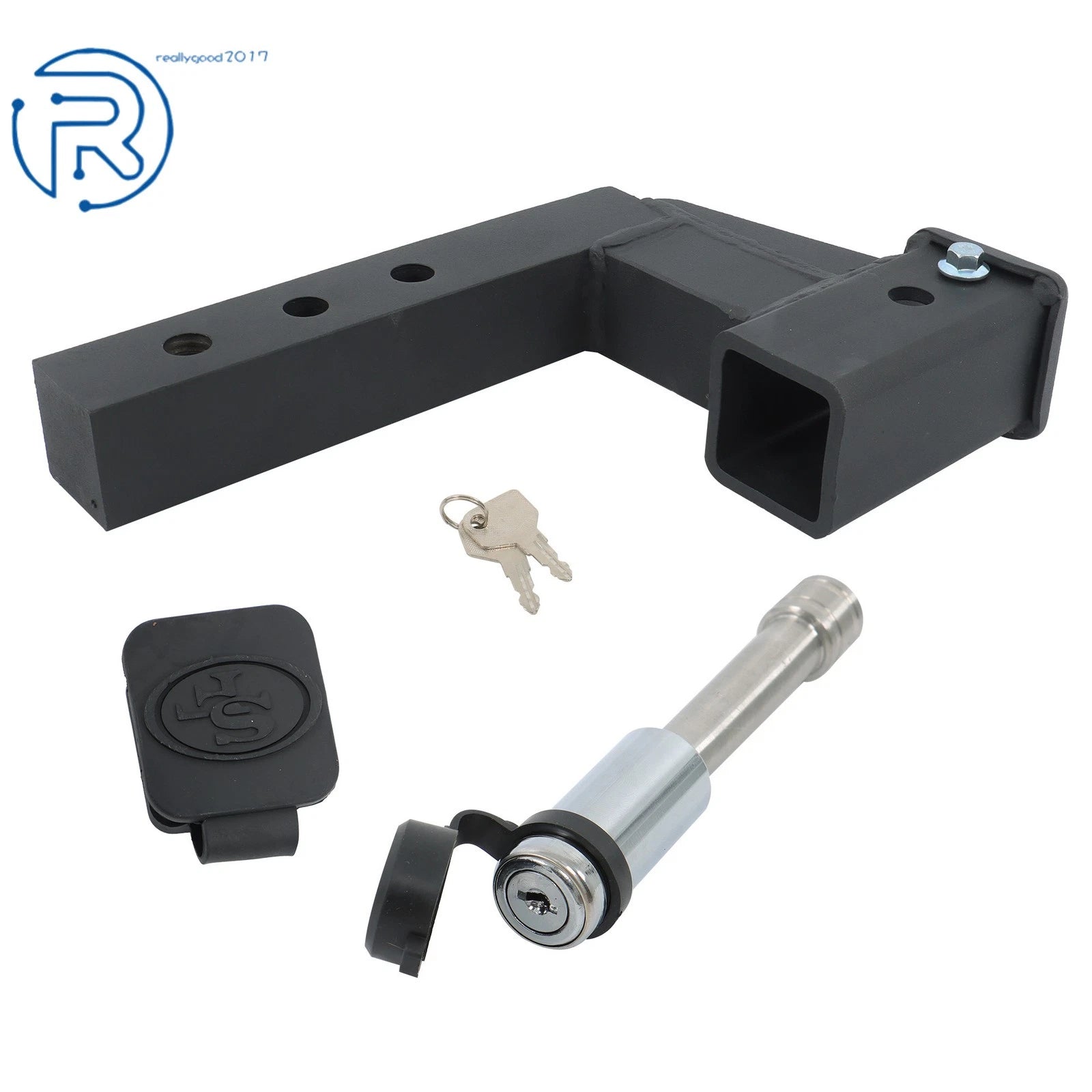 Adjustable Trailer Hitch Adapter for 2 Inch Receiver (6 Inch Rise/Drop)