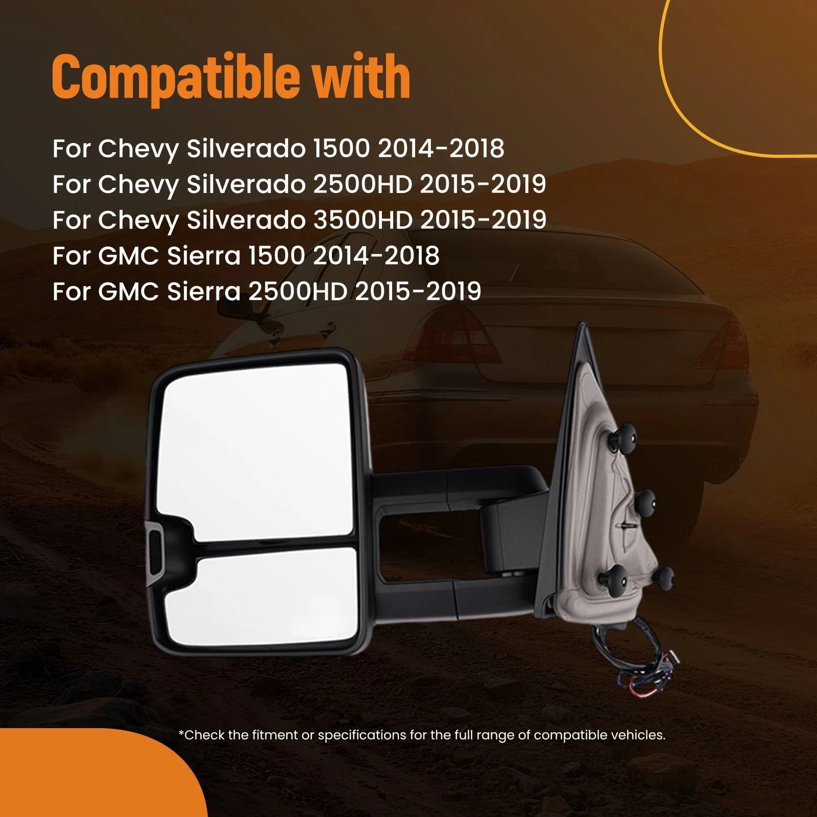 Power Heated Side Mirror for Chevy Silverado 2500/3500 HD (2014-2019)
