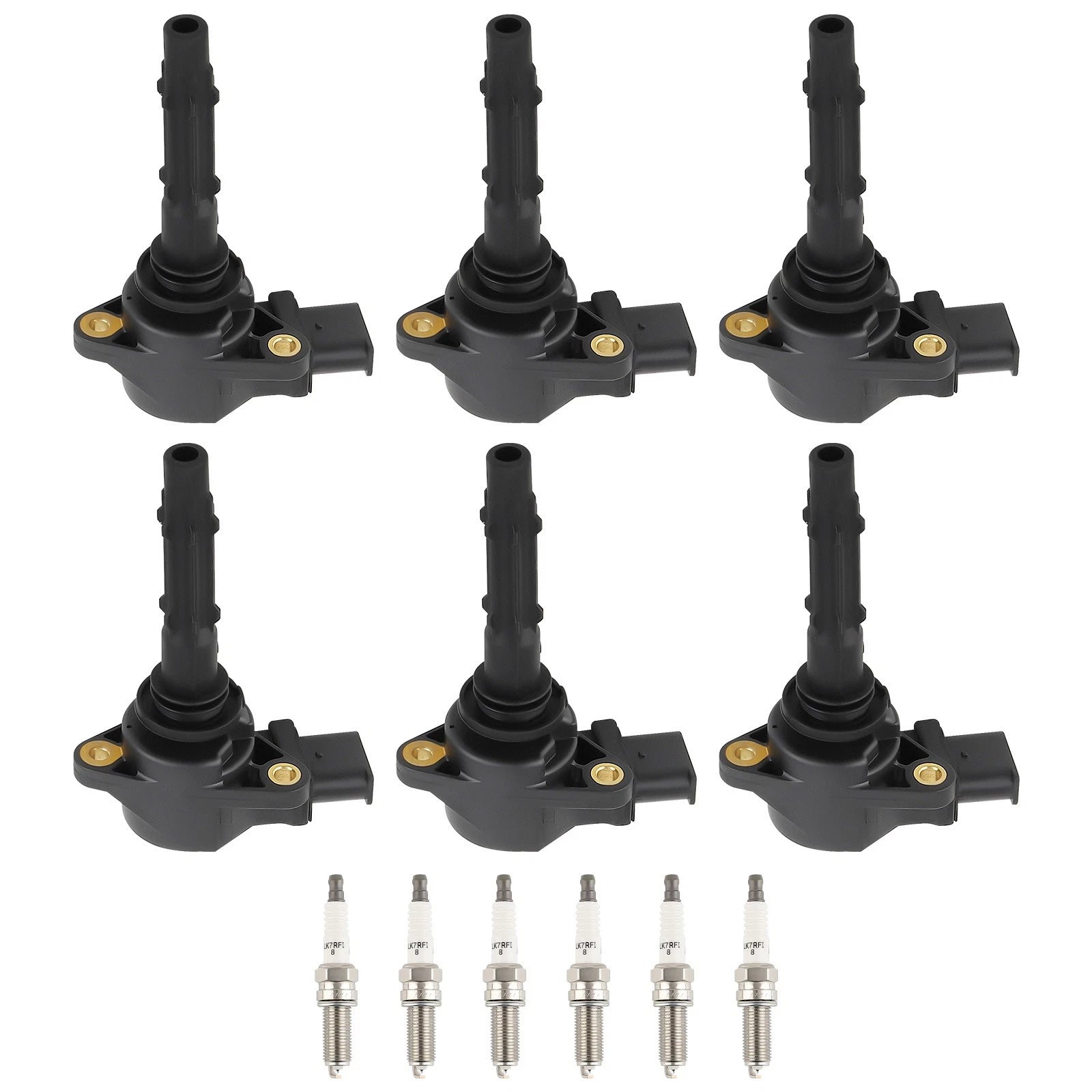 Set of 6 Ignition Coils & Spark Plugs for Mercedes-Benz ML350 ML450 ML550 S350