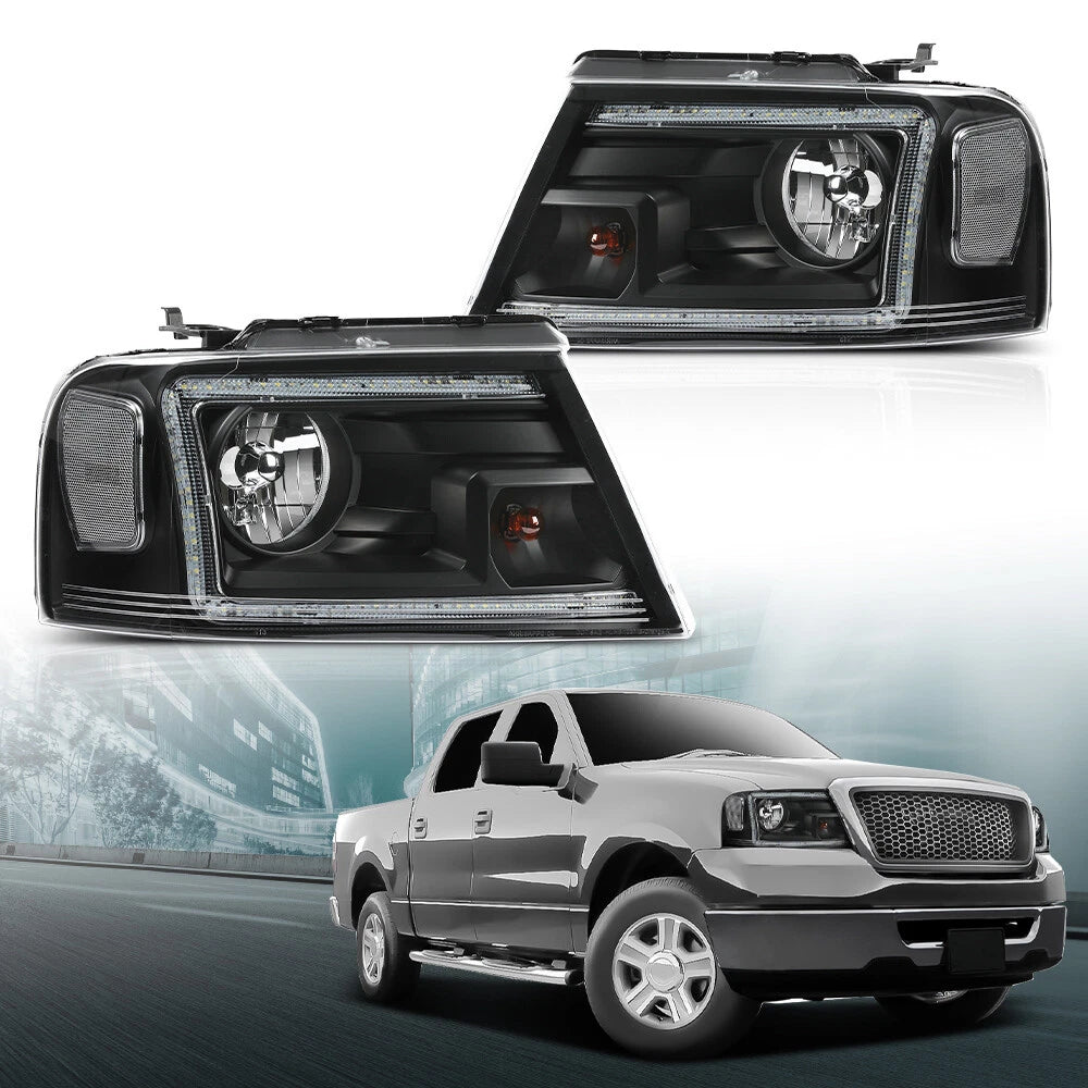 LED DRL Headlights Assembly for Ford F150 Lincoln Mark LT (2004–2008)