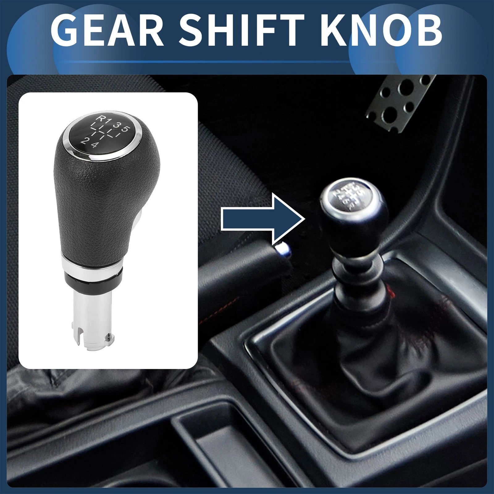 5 Speed Manual Gear Shift Knob for Chevrolet Trax (2013–2020) Plastic Leather