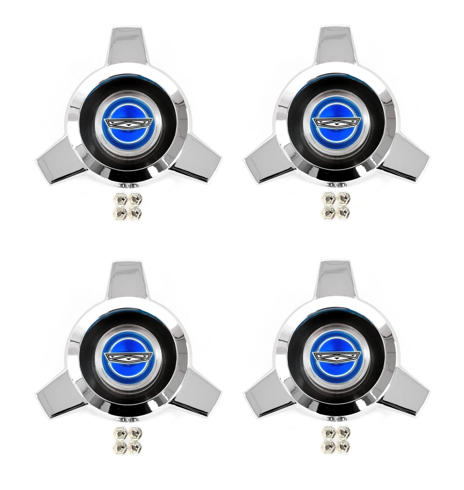 Wire Hub Cap Center Spinner Blue Replacement for 1965–1966 Ford Mustang