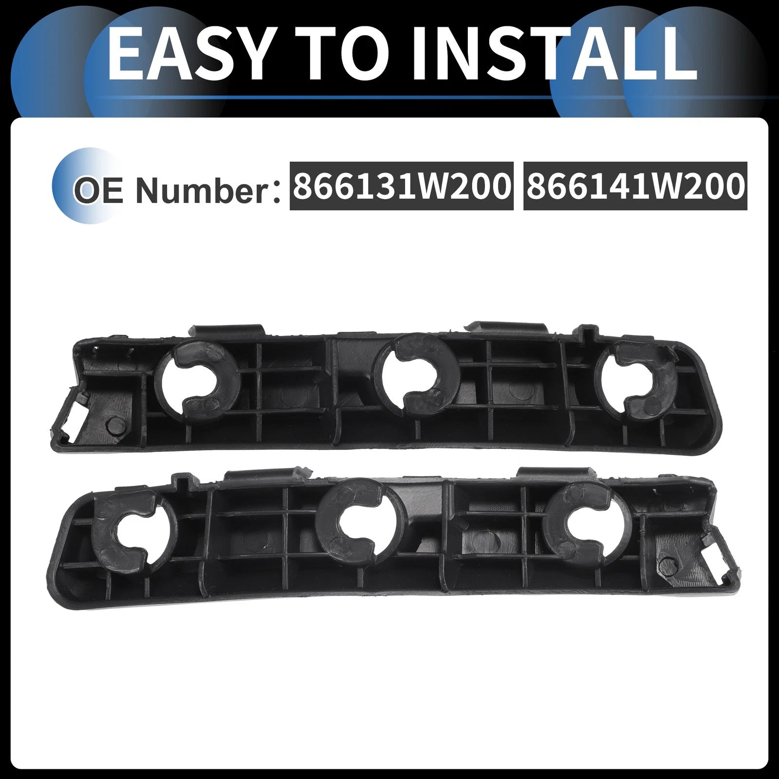 1 Pair Rear Bumper Retainer Bracket No.866131W200 for Kia Rio (2012–2017)