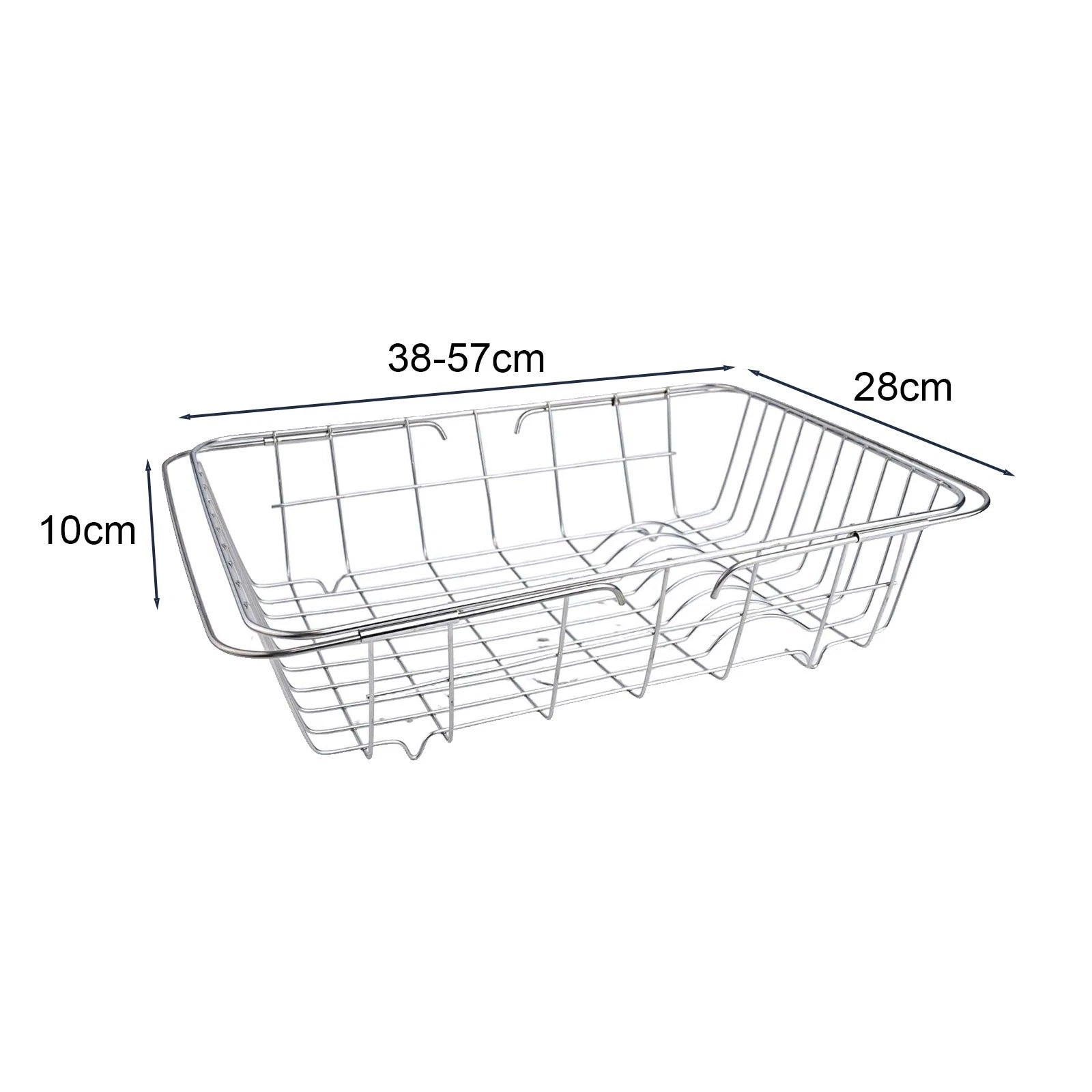 Adjustable Over the Sink Dish Rack Holder - Non-Slip Rubber