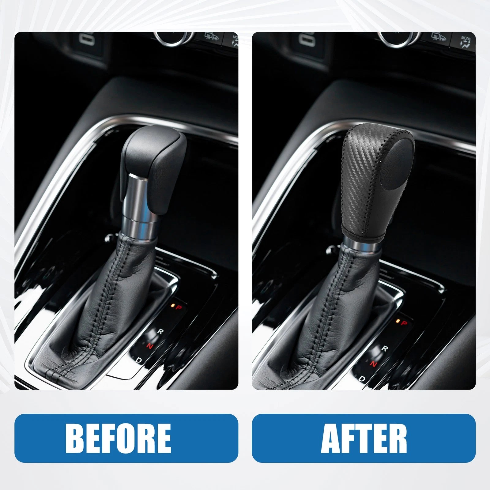 Gear Shifting Knob Cover for Honda HR-V (2016–2023) PU Leather Carbon Fiber