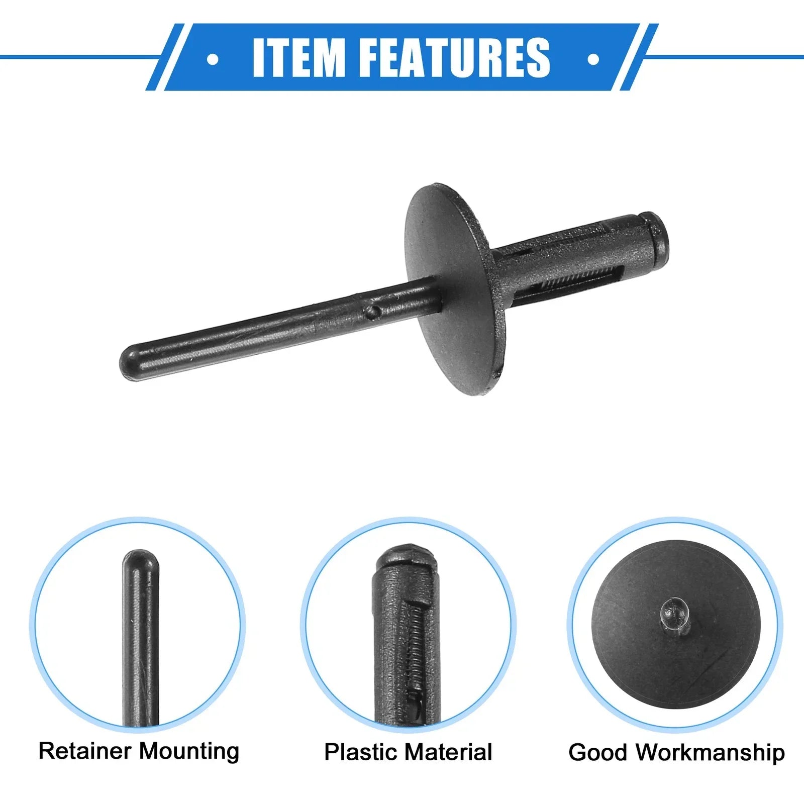 15 pcs Fender Liner Rivet for BMW X1 (2013-2023) Durable Plastic Black