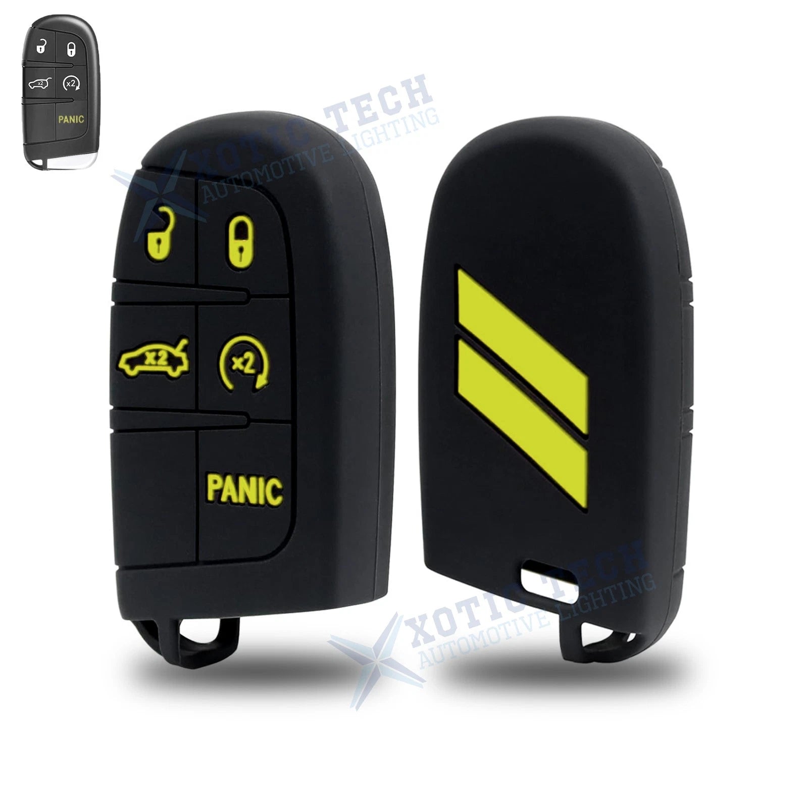 Silicone Remote Smart Key Fob Shell Cover for Jeep Chrysler Dodge (2014–2024)