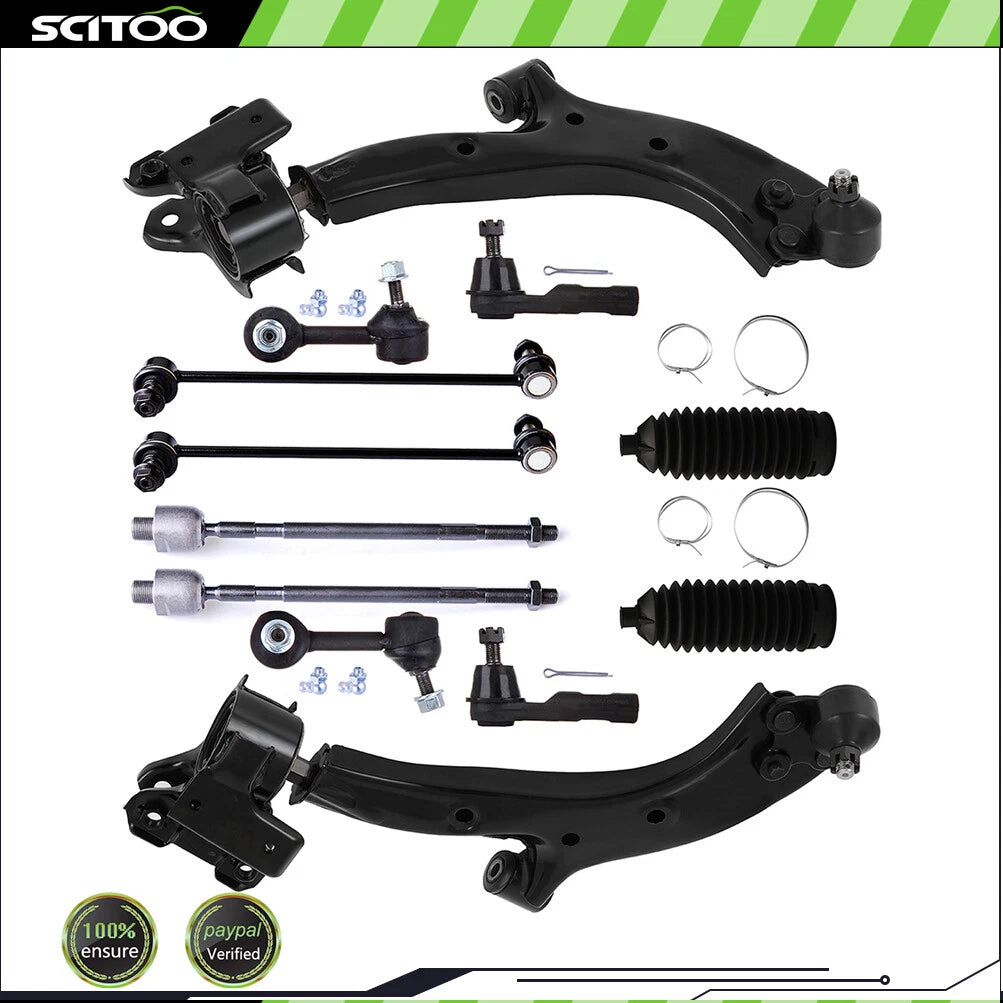 Set of 12 Front Lower Control Arms with Ball Joints & Tie Rod End for Honda CR-V (2007–2011)