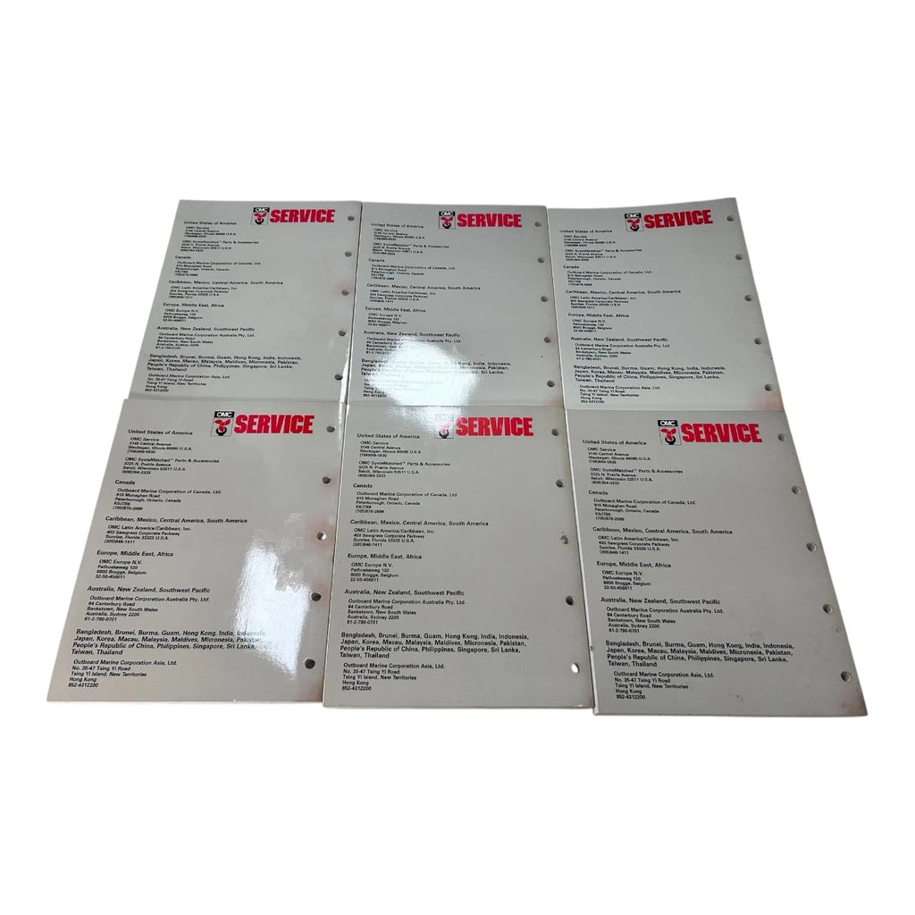 Set of 6 OMC Cobra Stern Drive Service Manuals OMC 508288, JV
