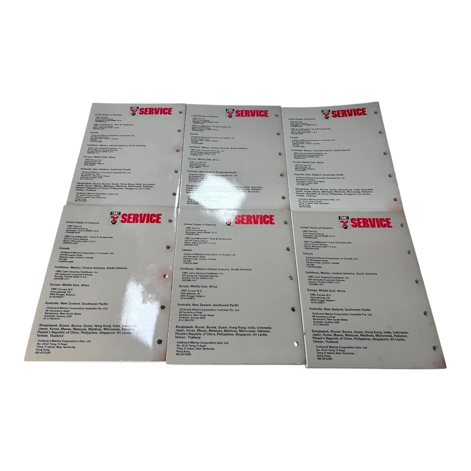 Set of 6 OMC Cobra Stern Drive Service Manuals OMC 508288, JV