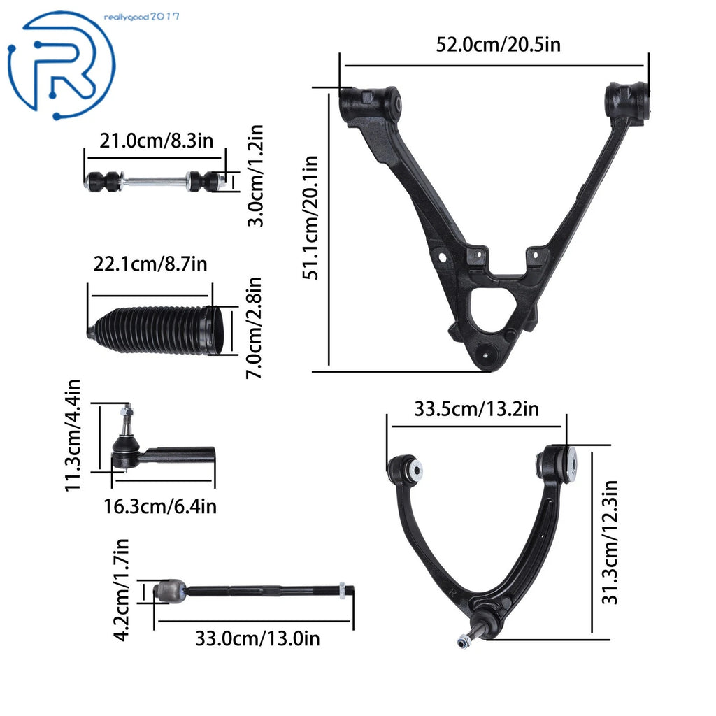 Set of 4 Front Upper Lower Control Arms for Chevrolet Tahoe (2007-2014) 4WD