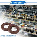 2X Oil Seal Rotary Shaft Seal FKM Rubber 30x52x7mm for Various Models 