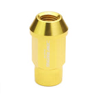 Set of 4 Open End M12x1.5 Gold Aluminum JDM Rim Wheel Lug Nuts 44mm Tall